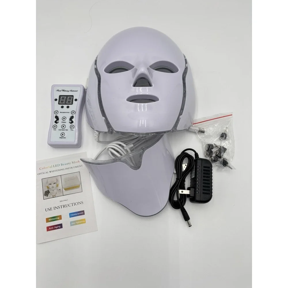 LED Light Therapy Face & Neck Mask 7 Color Photon Beauty Device New Open Box